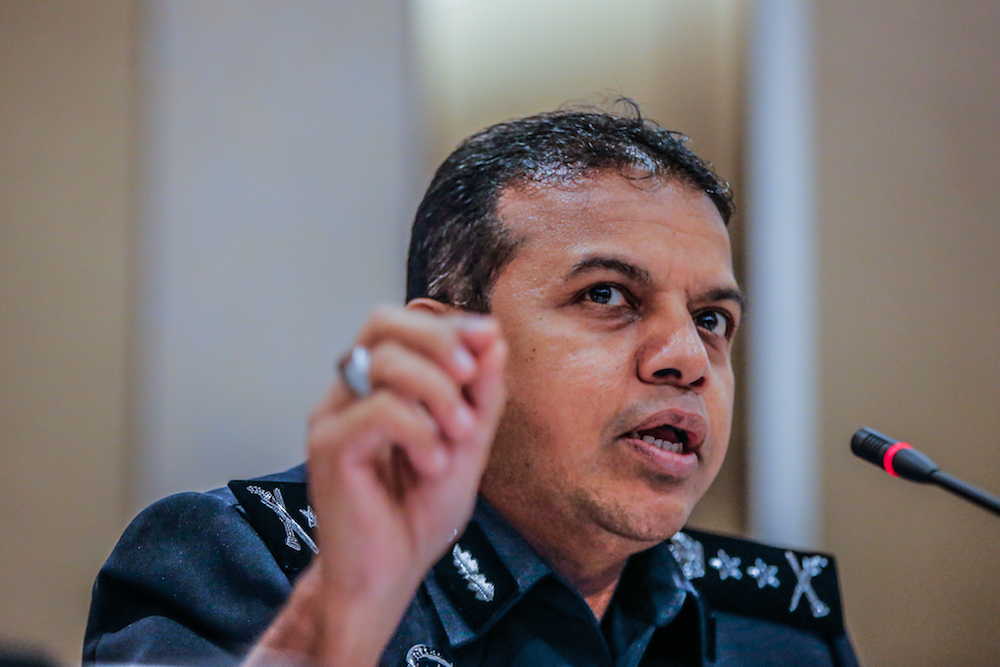 Bukit Aman Special Branch Counter Terrorism Division (E8) principal assistant director Datuk Ayob Khan Mydin Pitchay holds a press conference after speaking at IFCTF 2019 in Kuala Lumpur November 5, 2019. u00e2u20acu201d Picture by Hari Anggara