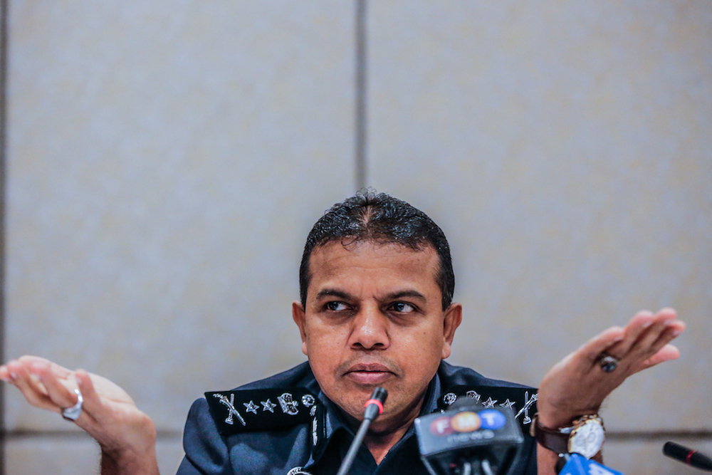 Bukit Aman Special Branch Counter Terrorism Division (E8) principal assistant director Datuk Ayob Khan Mydin Pitchay holds a press conference after speaking at IFCTF 2019 in Kuala Lumpur November 5, 2019. u00e2u20acu201d Picture by Hari Anggara