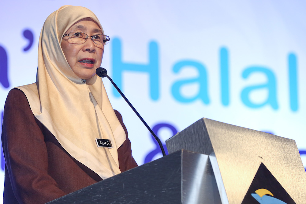 Deputy Prime Minister Datuk Seri Dr Wan Azizah Wan Ismail speaks during Malaysiau00e2u20acu2122s Halal Inclusion Roundtable and Masterclass in Putrajaya November 5, 2019. u00e2u20acu201d Picture by Yusof Mat Isa