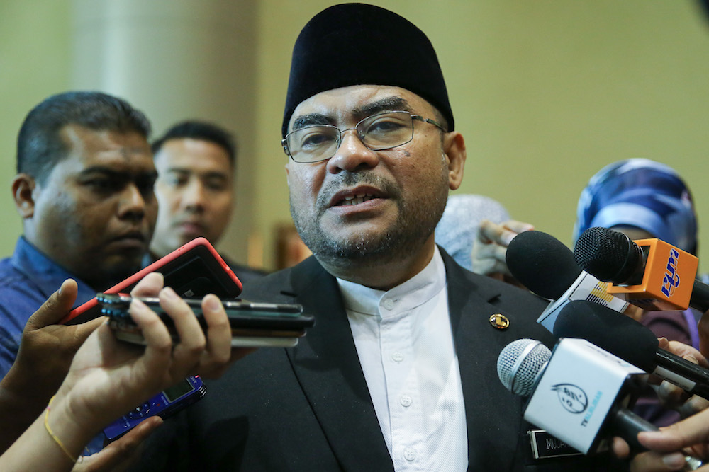 Minister in the Prime Ministeru00e2u20acu2122s Department Datuk Seri Mujahid Yusof Rawa speaks to reporters after Malaysiau00e2u20acu2122s Halal Inclusion Roundtable and Masterclass in Putrajaya November 5, 2019. u00e2u20acu201d Picture by Yusof Mat Isa