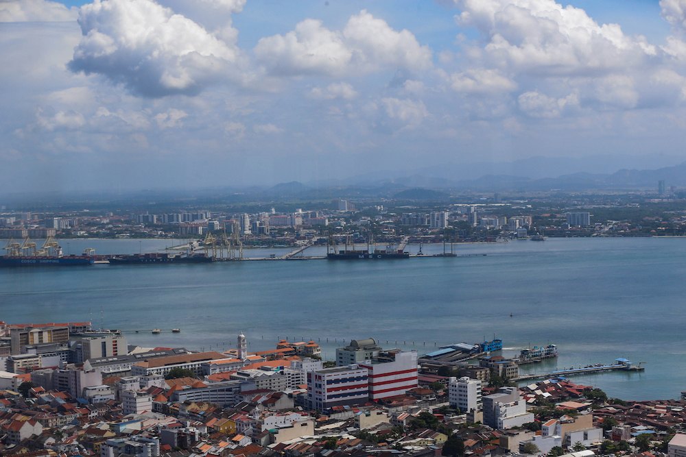 An aerial view of Penang during clear skies seen from level 59 of Komtar in George Town November 13, 2019. u00e2u20acu201d Picture by Sayuti Zainudin