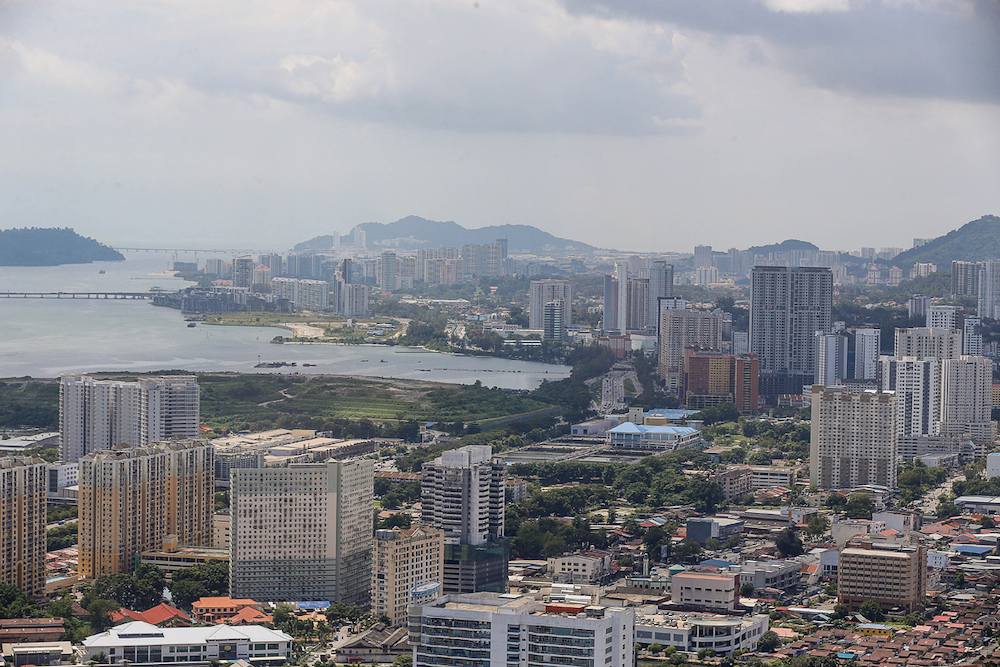 An aerial view of Penang during clear skies seen from level 59 of Komtar in George Town November 13, 2019. u00e2u20acu201d Picture by Sayuti Zainudin