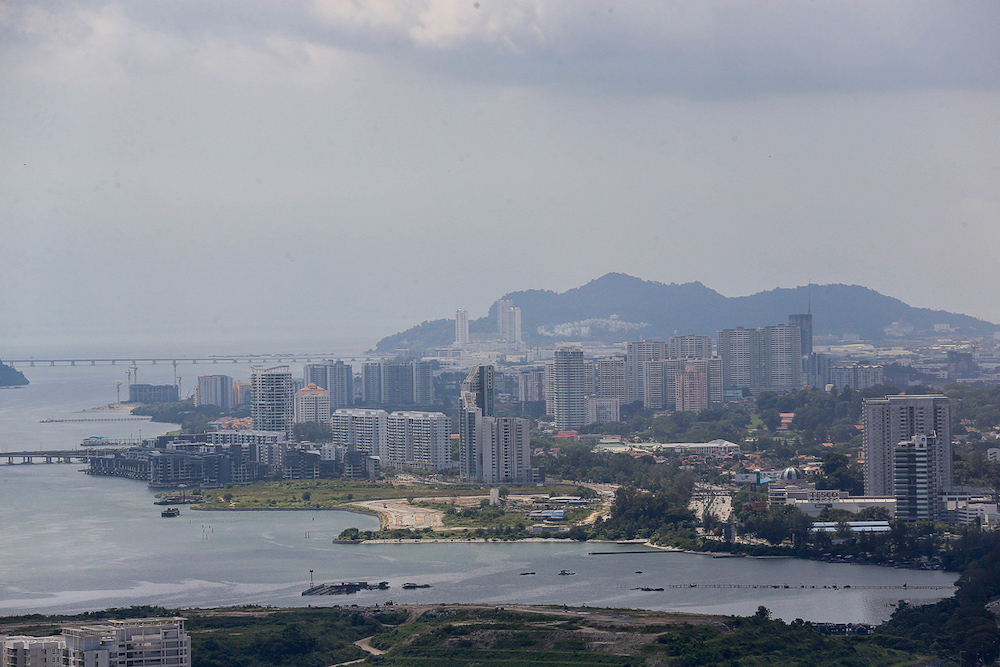 An aerial view of Penang during clear skies seen from Komtar in George Town November 13, 2019. — Picture by Sayuti Zainudin