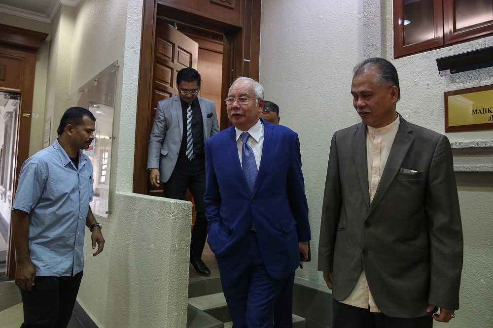 Former prime minister Datuk Seri Najib Razak at the Kuala Lumpur High Court Complex November 13, 2019. u00e2u20acu201d Picture by Yusof Mat Isa