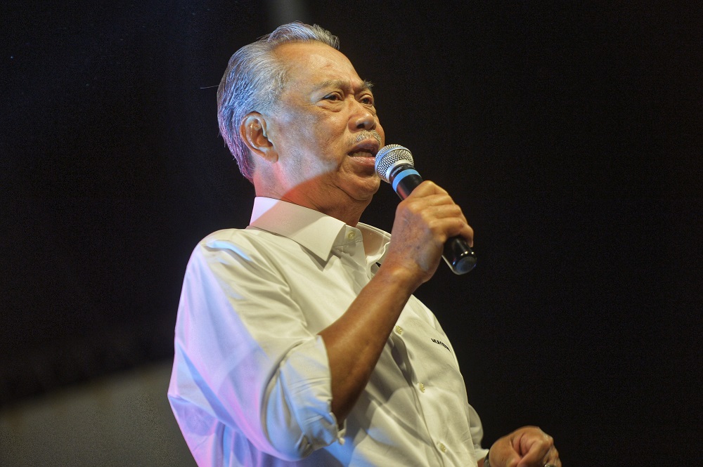 PPBM president Tan Sri Muhyiddin Yassin speaks during a ceramah in Pontian November 15, 2019. u00e2u20acu201d Picture by Shafwan Zaidon