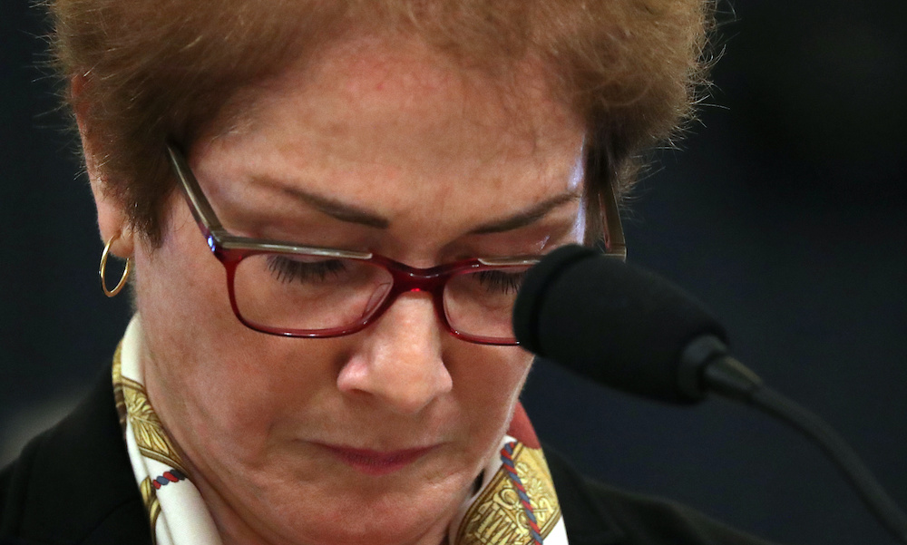 Marie Yovanovitch, former US ambassador to Ukraine, testifies before a House Intelligence Committee hearing as part of the impeachment inquiry into U.S. President Donald Trump Washington November 15, 2019. u00e2u20acu201d Reuters pic