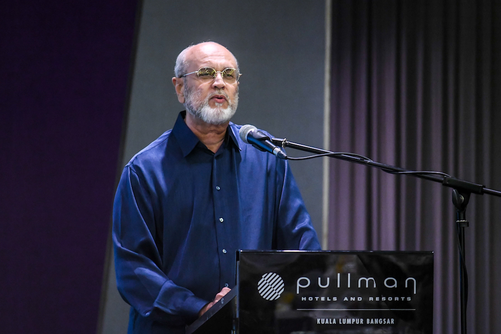 Datuk Dennis Ignatius speaks during the ‘Pastor Raymond Koh 1,000 Days Remembrance’ event in Kuala Lumpur November 16, 2019. — Picture by Firdaus Latif