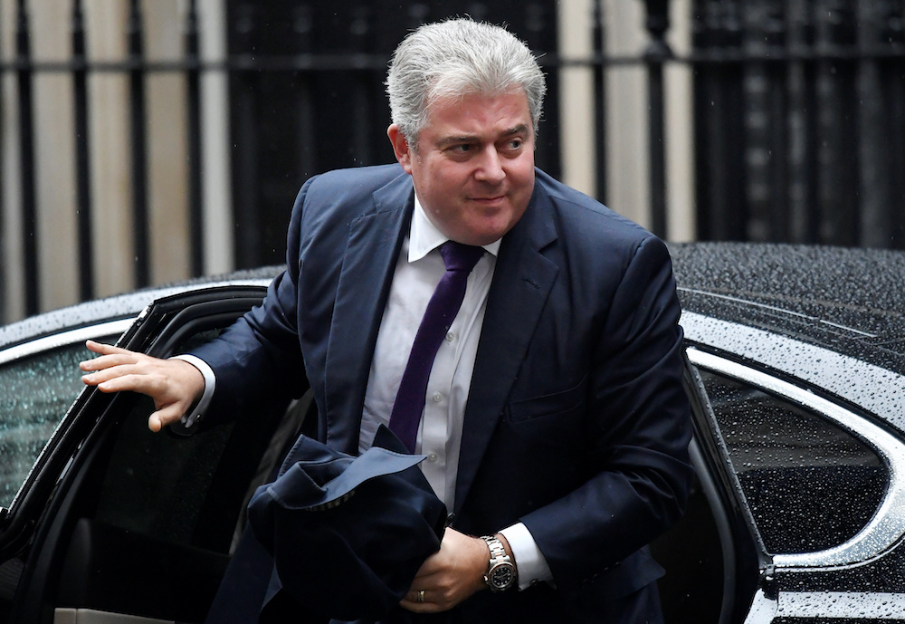 Britain's Minister of State for Security and Deputy for EU Exit and No Deal Preparation Brandon Lewis is seen outside Downing Street in London October 24, 2019. u00e2u20acu201d Reuters pic