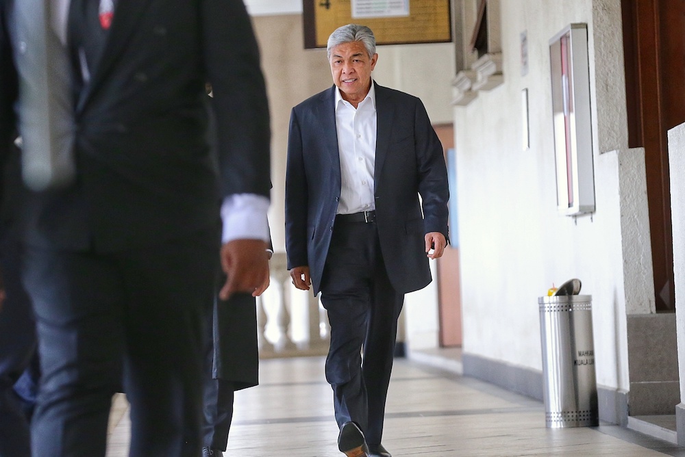 Datuk Seri Ahmad Zahid Hamidi is pictured at the Kuala Lumpur High Court November 18, 2019. u00e2u20acu201d Picture by Ahmad Zamzahuri