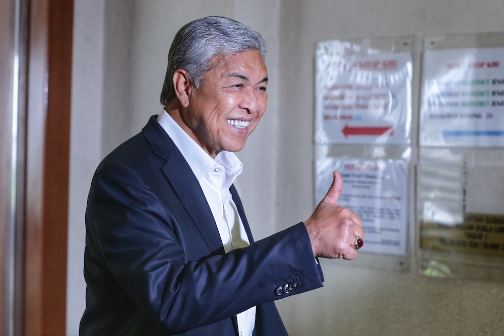 Datuk Seri Ahmad Zahid Hamidi is pictured at the Kuala Lumpur High Court November 18, 2019. u00e2u20acu201d Picture by Ahmad Zamzahuri