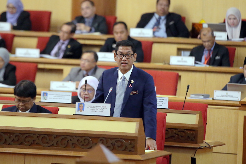 Perak Mentri Besar Datuk Seri Ahmad Faizal Azumu at the State Assembly in Ipoh, November 18, 2019. u00e2u20acu201d Picture by Farhan Najib