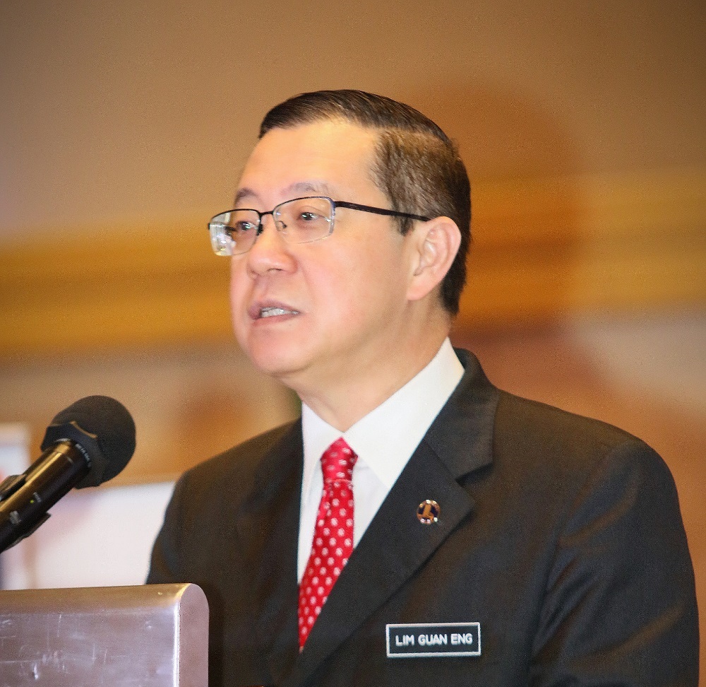 Finance Minister Lim Guan Eng speaks during the MoU signing ceremony between SME bank, MRL and CCC-ECRL in Kuala Lumpur November 18, 2019.
