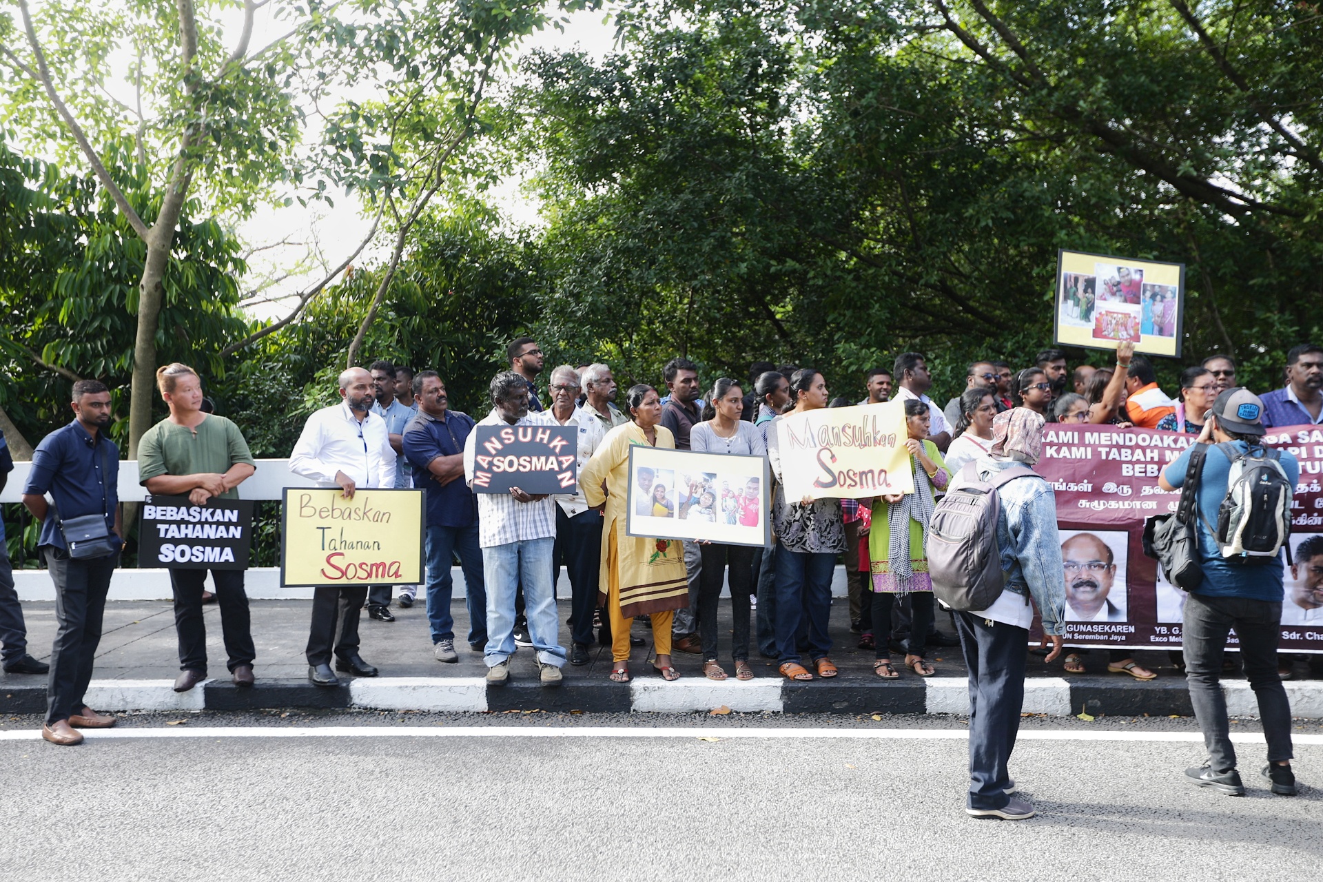 Family members of LTTE-linked suspects gather at the Parliament entrance to submit a memorandum to Parliament Speaker Tan Sri Datuk Mohamad Ariff Mat Yusof in Kuala Lumpur November 21,2019. u00e2u20acu201d Picture by Ahmad Zamzahuri
