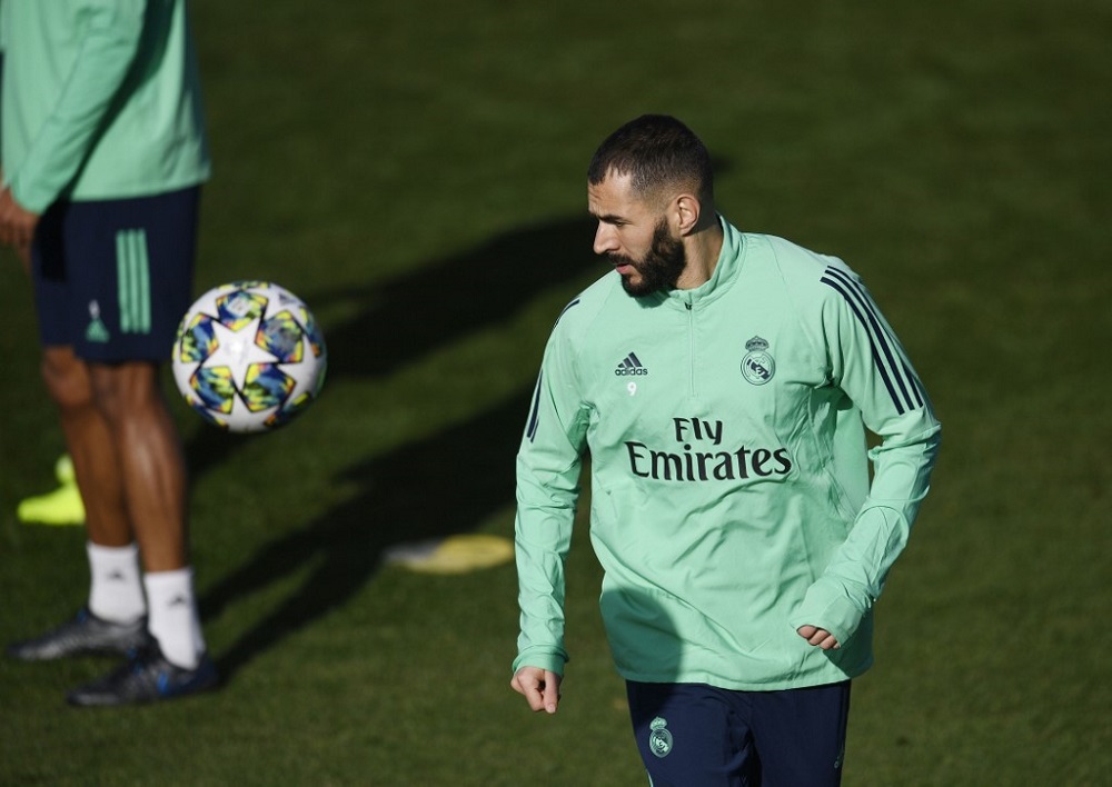 Real Madrid's French forward Karim Benzema attends a training session at the Real Madrid City sports facilities in Madrid November 25, 2019. u00e2u20acu201d AFP pic