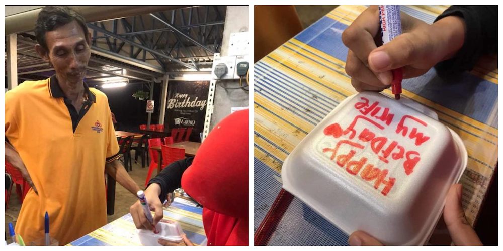 The touching gesture even grabbed the attention of cake company Secret Recipe. u00e2u20acu201c Picture via Twitter/@ammnslhn