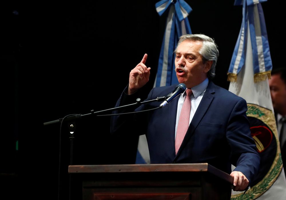 Argentinau00e2u20acu2122s President-elect Alberto Fernandez speaks as he attends the oath of office of Tucuman Governor Juan Manzur, in San Miguel de Tucuman, Argentina October 29, 2019. Reuters pic
