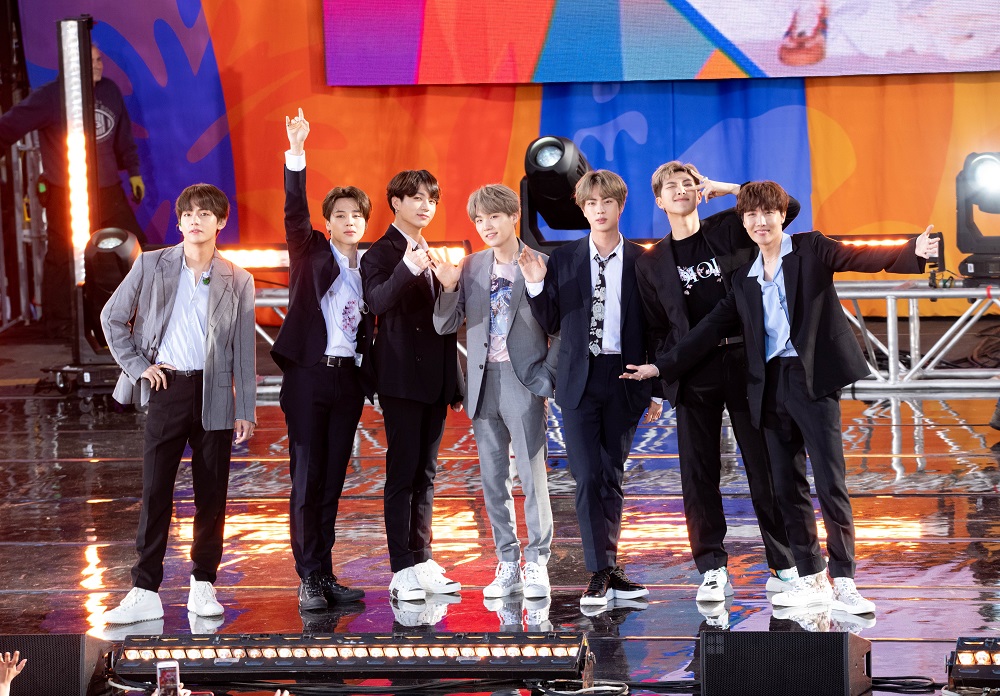 From left: Kim Tae-hyung, Park Ji-min, Jungkook, Suga, Kim Seok-jin, RM and J-Hope of BTS perform on u00e2u20acu02dcGood Morning Americau00e2u20acu2122 in New York May 15, 2019. u00e2u20acu201d AFP pic   