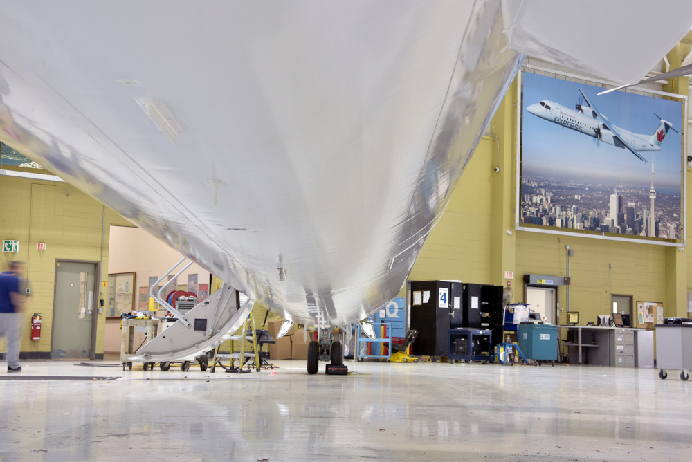 The Dash 8-400 plane from De Havilland is seen at the companyu00e2u20acu2122s facility in Toronto, Canada, in this undated handout photo. u00e2u20acu201d George Moffatt/De Havilland handout pic via Reuters 