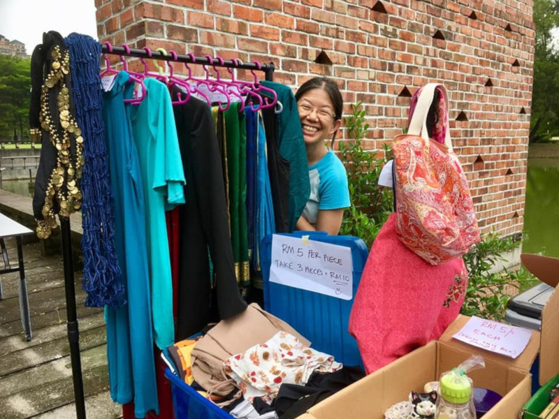 A vendor with her wares at klpac during a previous Kabut in the Park sale. — Picture from Facebook/kabutinthepark
