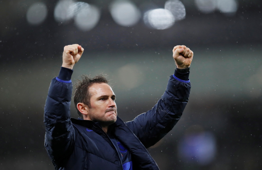 Chelsea manager Frank Lampard celebrates at the end of the match between Watford and Chelsea at Vicarage Road in Watford November 2, 2019. u00e2u20acu201d Reuters pic 