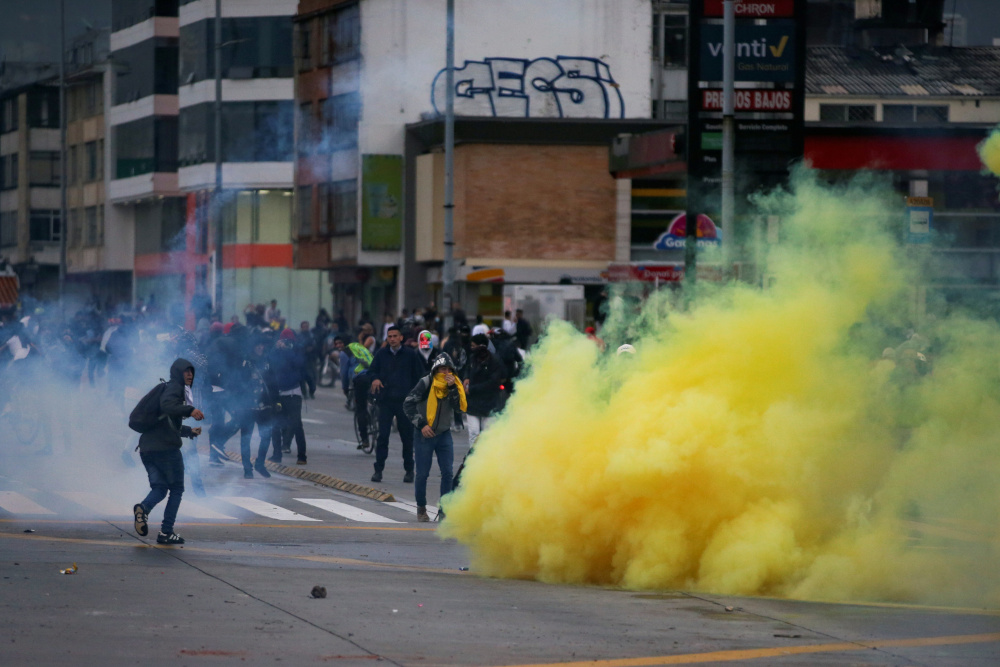 Demonstrators clash with riot police during a protest in Bogota, Colombia, November 21, 2019. u00e2u20acu201d Reuters pic