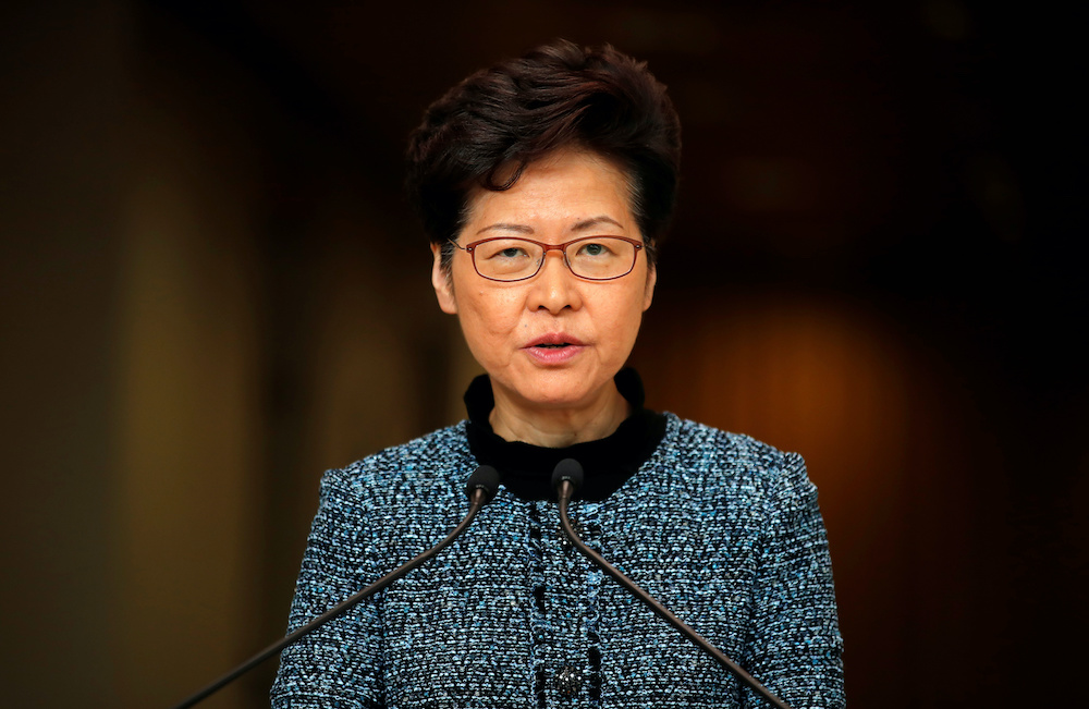 Hong Kongu00e2u20acu2122s Chief Executive Carrie Lam speaks to the media in Hong Kong, China, October 29, 2019. u00e2u20acu201d Reuters pic