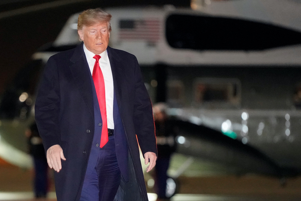 US President Donald Trump boards Air Force One as he departs for New York City from Joint Base Andrews in Maryland, US, November 3, 2019. u00e2u20acu201d Reuters pic