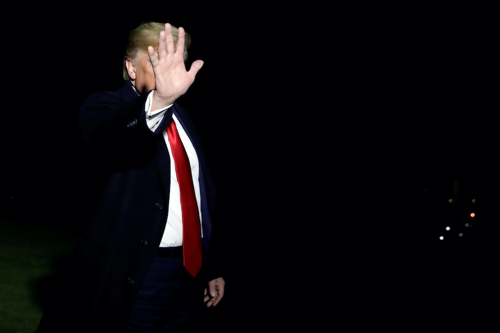 US President Donald Trump speaks to the media on the South Lawn of the White House in Washington, US, before his departure to New York, November 2, 2019. u00e2u20acu201d Reuters picnn