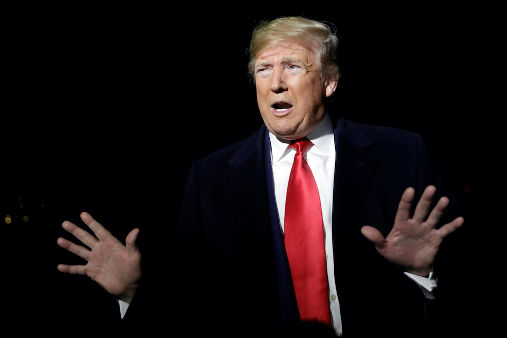 US President Donald Trump speaks to the media on the South Lawn of the White House in Washington, US, before his departure to New York, November 2, 2019. u00e2u20acu201d Reuters picnn