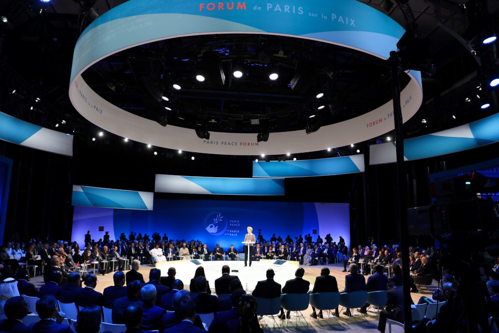 European Commission president Ursula von der Leyen delivers a speech at the start of the Paris Peace Forum, November 12, 2019 in Paris. u00e2u20acu201d AFP pic 