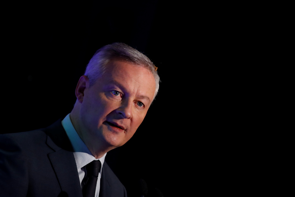 French Finance Minister Bruno Le Maire attends a news conference to kick off national lottery operator Francaise des Jeux listing with the opening of the share subscription process in Boulogne-Billancourt, near Paris, France, November 7, 2019. u00e2u20acu201d Reuters