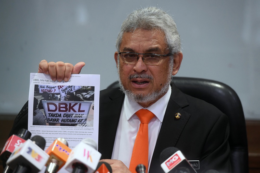 Federal Territories Minister Khalid Abdul Samad speaks during a press conference in Kuala Lumpur November 11, 2019. u00e2u20acu201d Bernama pic