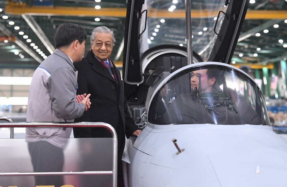 Prime Minister Tun Dr Mahathir Mohamad during his visit to the Korea Aerospace Industries facility in Sacheon, South Korea November 25, 2019. u00e2u20acu201d Bernama pic