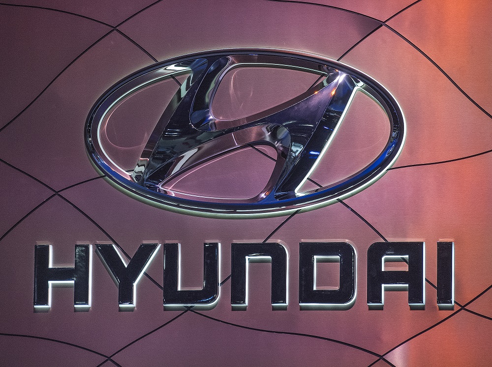 The Hyundai car logo on display during the AutoMobility LA event, at the 2019 Los Angeles Auto Show in Los Angeles, California November 21, 2019. u00e2u20acu201d AFP pic