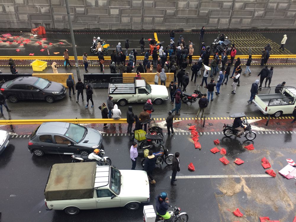 People protest against increased gas price, on a highway in Tehran, Iran November 16, 2019. u00e2u20acu201d Nazanin TabatabaeeWest Asia News Agency picture via Reuters