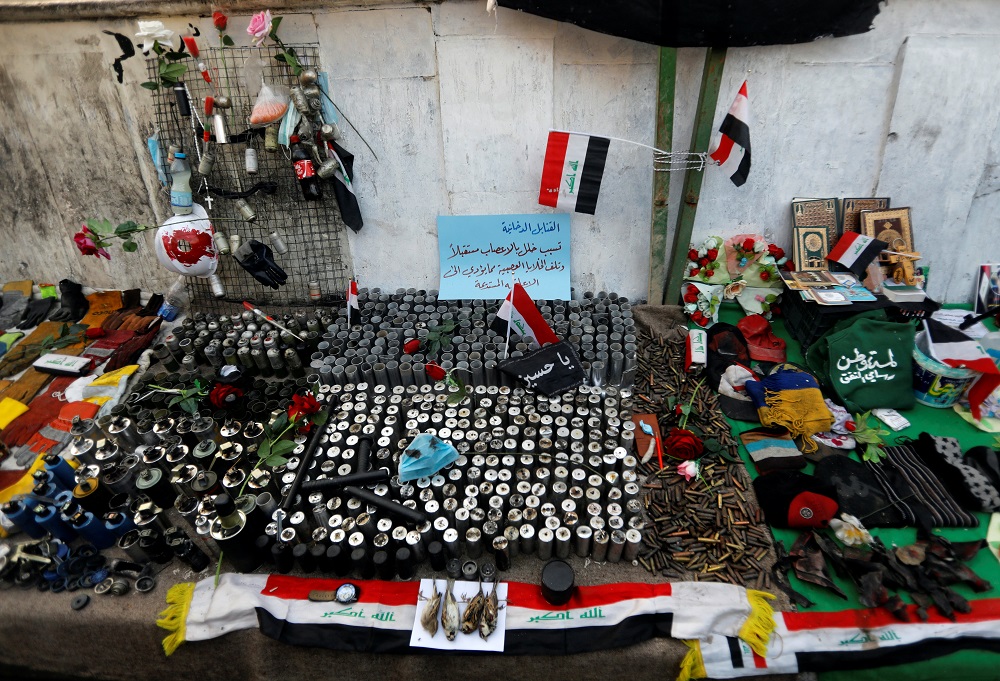 A makeshift memorial with personal belongings of those who were killed at an anti-government protests is displayed at Tahrir Square in Baghdad, Iraq November 23, 2019. u00e2u20acu201d Reuters pic
