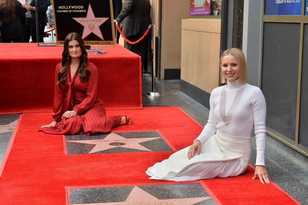 Idina Menzel (left) and Kristen Bell are honoured with a star on the Hollywood Walk of Fame in Hollywood, California November 19, 2019.  u00e2u20acu201d AFP pic  
