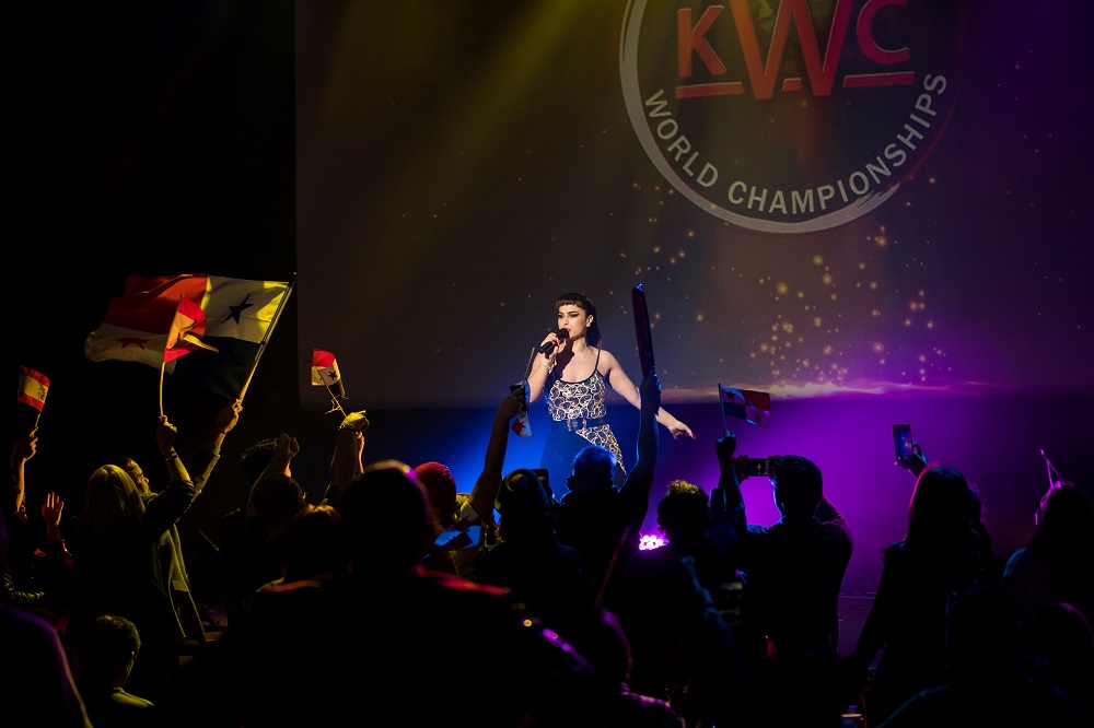 In this picture taken on November 28, 2019, Val Monique of Panama sings during the Karaoke World Championships in Tokyo. u00e2u20acu201d AFP pic