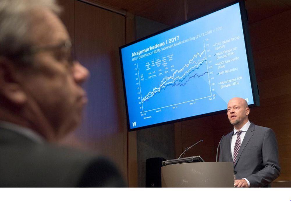 Yngve Slyngstad, CEO of Norges Bank Investment Management, speaks during a presentation of the Government Pension Fund in Oslo, Norway February 27, 2018. u00e2u20acu201d NTB Scanpix/Ole Berg-Rusten pic via Reuters