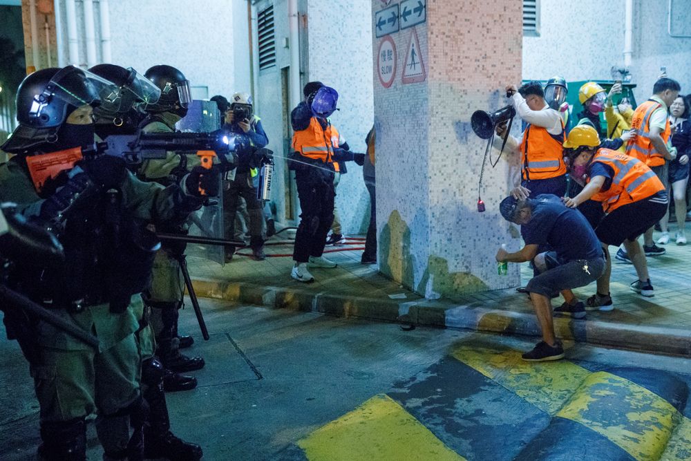 Police pepper-spray locals and neighbourhood observers after they entered a housing estate in Tseung Kwan O in Hong Kong, China, November 9, 2019. u00e2u20acu201d Reuters pic