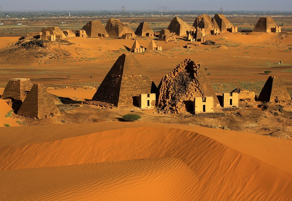 Creeping desert sands surround the Royal Cemeteries of Meroe Pyramids in Begrawiya at River Nile State, Sudan November 10, 2019. — Reuters pic 