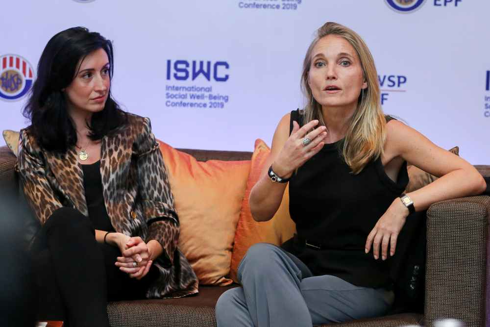 Author of ‘Happy as a Dane’ Malane Rydahl (right) speaks during the 2019 International Social Well-being Conference in Kuala Lumpur November 21, 2019. ― Picture by Yusof Mat Isa