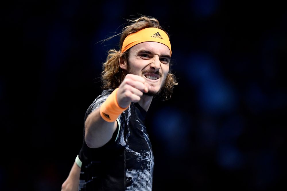 Greece's Stefanos Tsitsipas celebrates winning his group stage match against Russia's Daniil Medvedev. u00e2u20acu201d Reuters pic