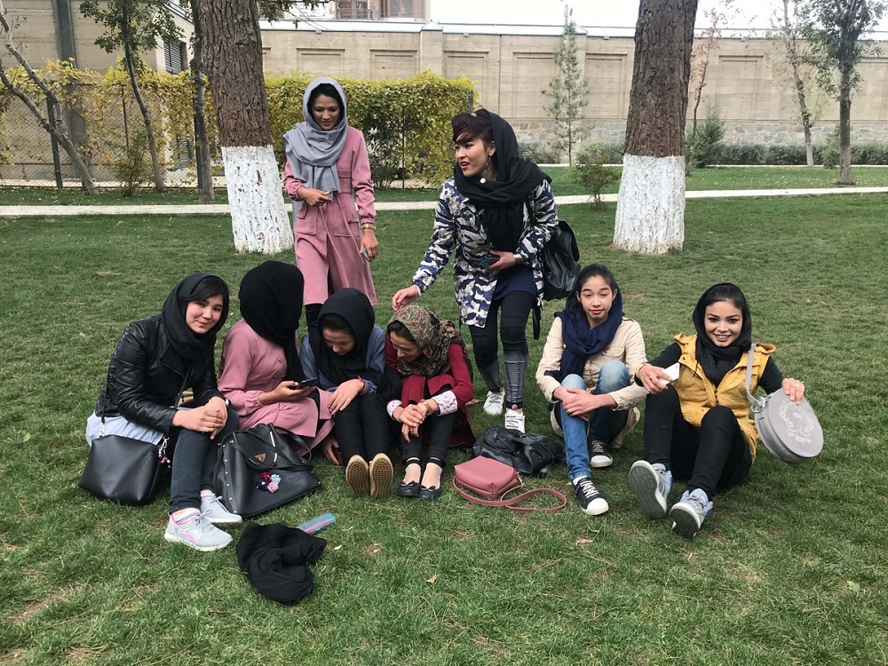 A group of girls pose for a picture in Chihilsitoon Garden, which was restored after it was damaged during four decades of war in Kabul, Afghanistan November 6, 2019. u00e2u20acu201d Thomson Reuters Foundation pic