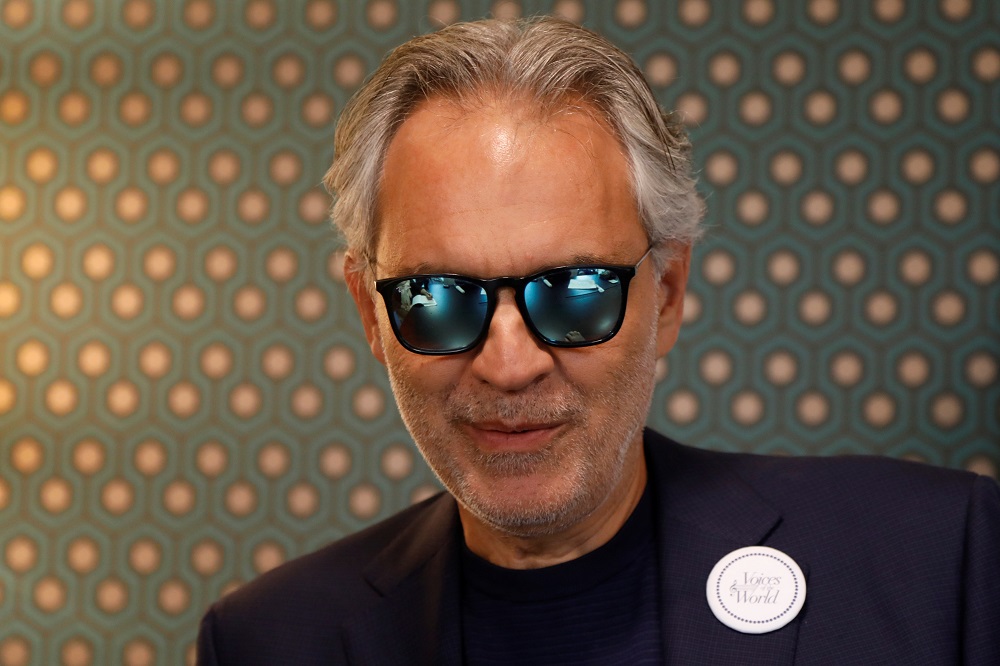 Italian opera singer Andrea Bocelli poses after a news conference about his work with Unesco programme u00e2u20acu02dcVoices of the Worldu00e2u20acu2122 in Paris, November 13, 2019. u00e2u20acu201d Reuters pic
