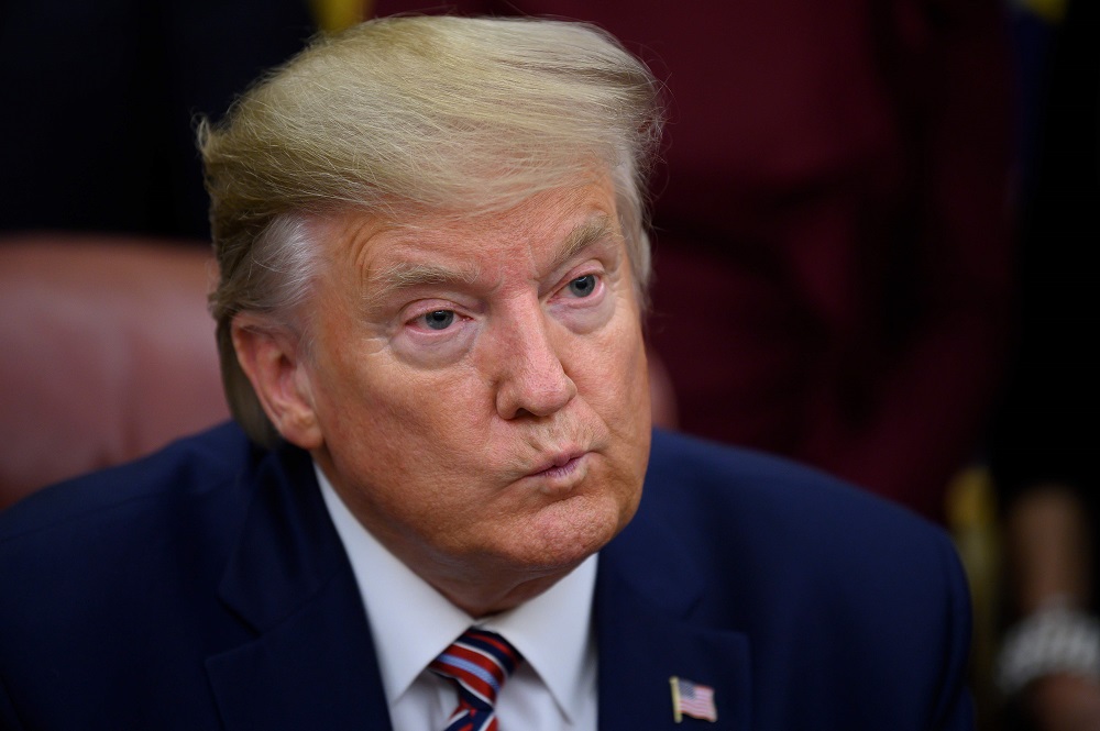 US President Donald Trump is seen after signing H.R. 2423, the Womenu00e2u20acu2122s Suffrage Centennial Commemorative Coin Act, at the White House in Washington November 25, 2019. u00e2u20acu201d AFP pic  