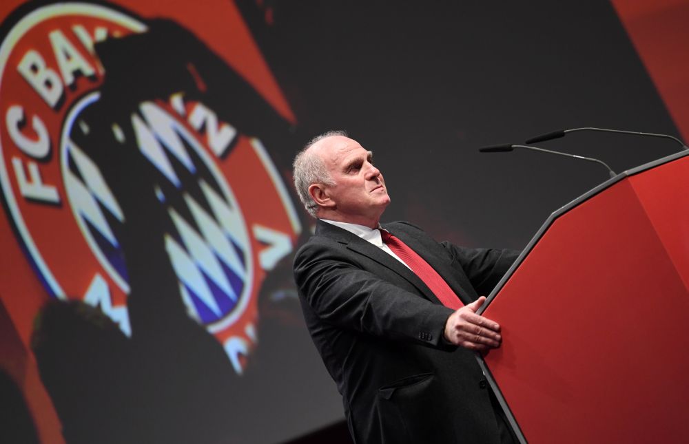 Bayern Munich President Uli Hoeness speaks during the clubu00e2u20acu2122s annual general meeting in Munich November 15, 2019. u00e2u20acu201d Reuters pic