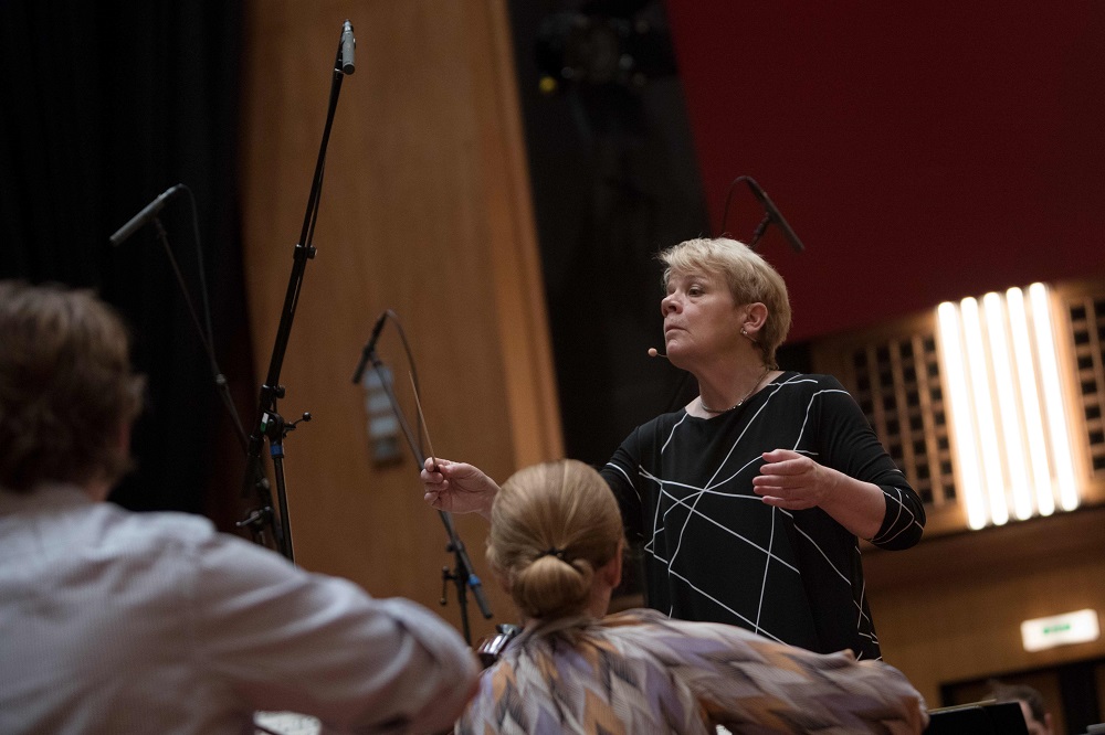 New chief conductor of the Vienna Radio Symphony Orchestra (RSO) Marin Alsop leads the musicians during a public rehearsal in the Great Broadcasting Room of the Austrian Broadcasting Corporation (ORF) in Vienna October 23, 2019. u00e2u20acu201d AFP pic       