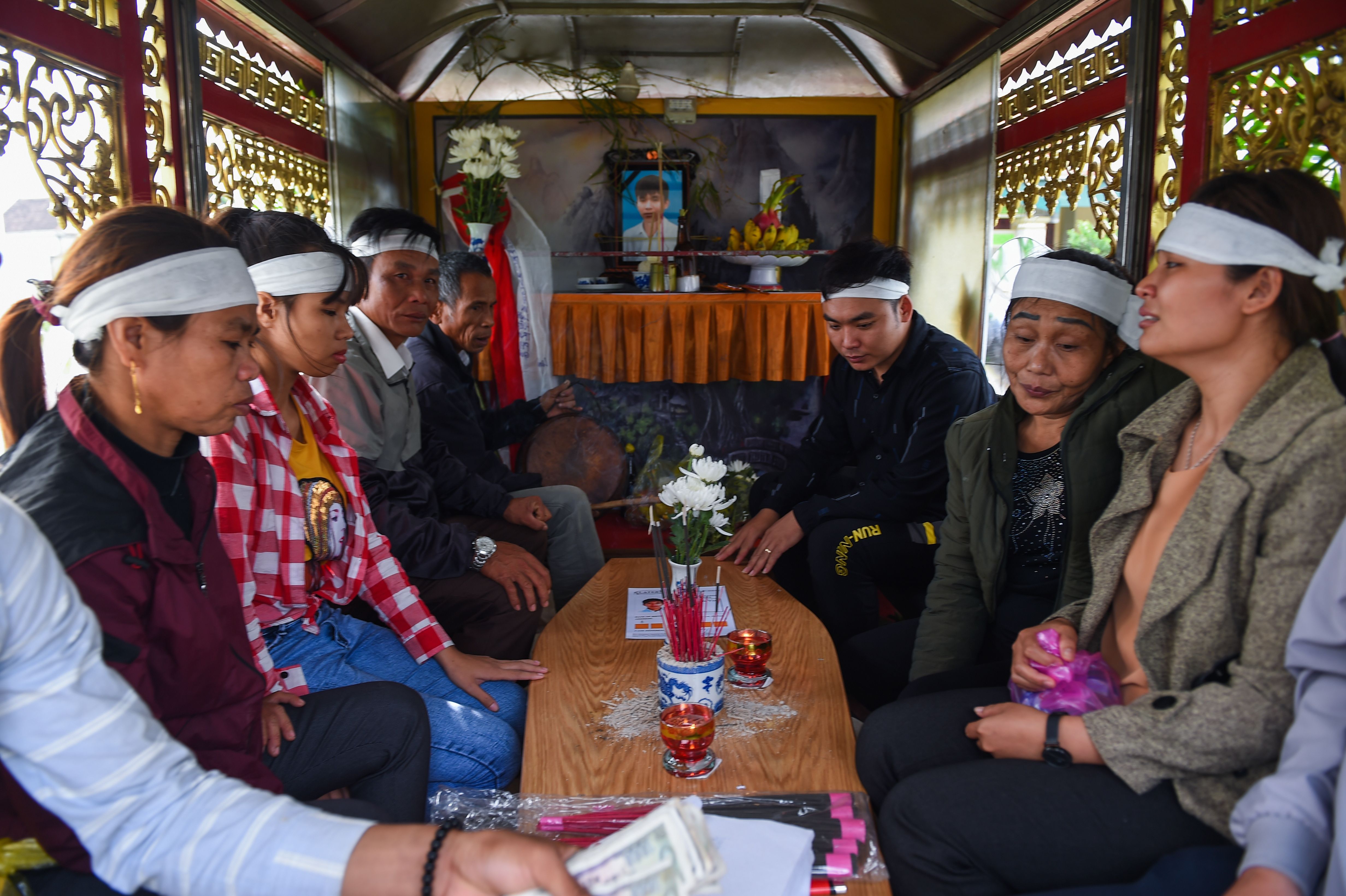 The family of Vo Van Linh transport his coffin bearing his remains on a funeral van for cremation in Can Loc district, Ha Tinh province, Vietnam November 28, 2019. u00e2u20acu2022 AFP pic 
