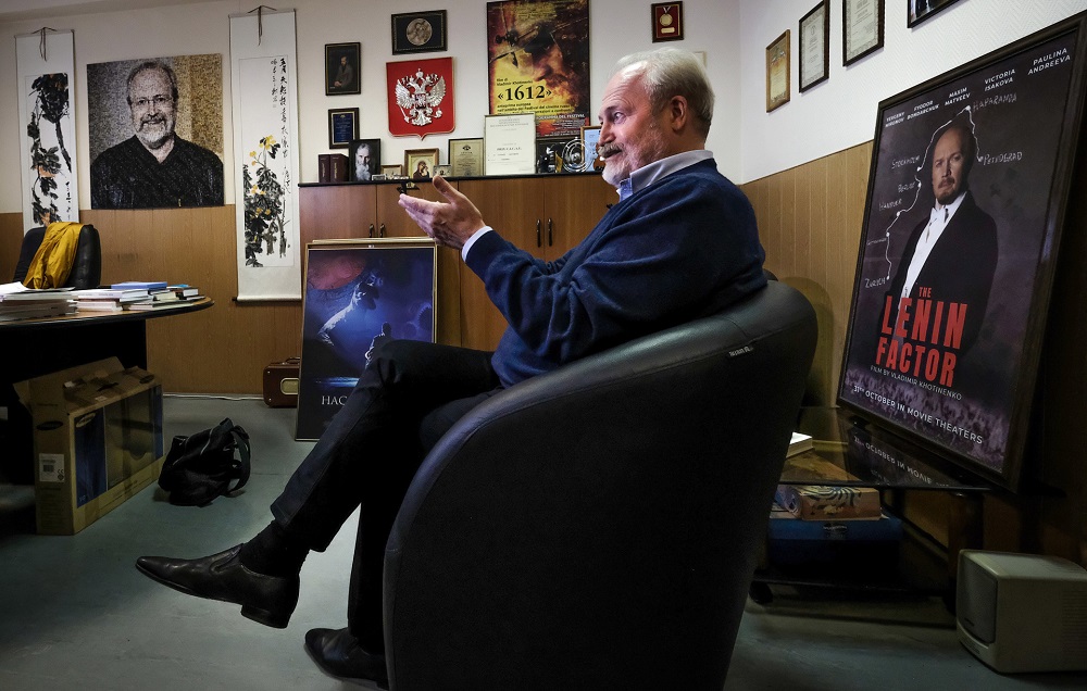 Russian director Vladimir Khotinenko speaks during an interview with AFP on his latest movie u00e2u20acu02dcThe Lenin factoru00e2u20acu2122 in Moscow. u00e2u20acu201d AFP pic